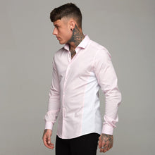 Load image into Gallery viewer, Father Sons Super Slim Stretch Pink Panel Shirt with White Contrast Sleeve - FS324