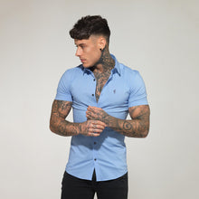 Load image into Gallery viewer, Father Sons Super Slim Stretch Classic Light Blue Short Sleeve - FS179