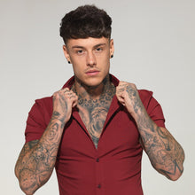 Load image into Gallery viewer, Father Sons Super Slim Stretch Classic Oxblood Red Short Sleeve - FS180