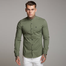Load image into Gallery viewer, Father Sons Super Slim Stretch Classic Khaki Grandad Collar - FS296