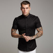 Load image into Gallery viewer, Father Sons Super Slim Luxe Ultra Stretch Classic Black Short Sleeve - FS227