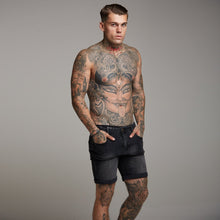 Load image into Gallery viewer, Father Sons Slim Stretch Washed Black Denim Jean Shorts - FSH139