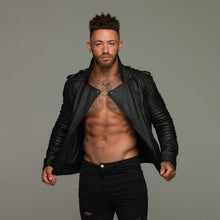 Load image into Gallery viewer, Father Sons Black Leather Jacket - FSH104