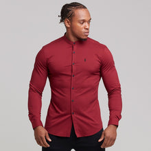 Load image into Gallery viewer, Father Sons Super Slim Stretch Classic Oxblood Grandad Collar - FS294