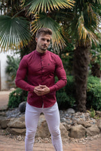 Load image into Gallery viewer, Father Sons Super Slim Stretch Classic Oxblood Grandad Collar - FS294