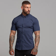 Load image into Gallery viewer, Father Sons Super Slim Stretch Classic Navy Short Sleeve - FS181