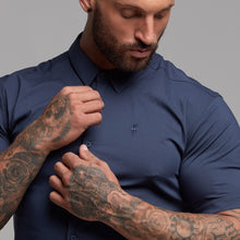 Load image into Gallery viewer, Father Sons Super Slim Stretch Classic Navy Short Sleeve - FS181
