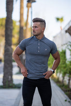 Load image into Gallery viewer, Father Sons Classic Dark Grey Polo Shirt with Silver Metal Emblem Decal & Buttons - FSH460 (PRE ORDER > 30TH JULY)