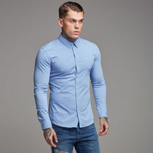Load image into Gallery viewer, Father Sons Super Slim Ultra Stretch Classic Light Blue Shirt - FS356