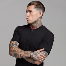 Load image into Gallery viewer, Father Sons Classic Black Grandad Polo Shirt - FSH240