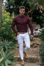 Load image into Gallery viewer, Father Sons Super Slim Stretch Burgundy & White Ditsy Print FS188