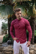 Load image into Gallery viewer, Father Sons Super Slim Stretch Classic Oxblood Grandad Collar - FS294