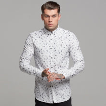 Load image into Gallery viewer, Father Sons Super Slim Stretch Feather Print Long Sleeve - FS429