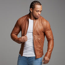 Load image into Gallery viewer, Father Sons Tan Lambs Leather Jacket - FSH205
