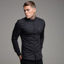 Load image into Gallery viewer, Father Sons Super Slim Stretch Black Denim Long Sleeve (Silver Emblem) - FS295
