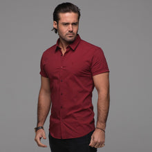 Load image into Gallery viewer, Father Sons Super Slim Stretch Classic Oxblood Red Short Sleeve - FS180
