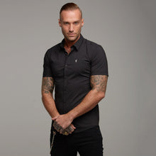 Load image into Gallery viewer, Father Sons Super Slim Stretch Classic Black Short Sleeve - FS127
