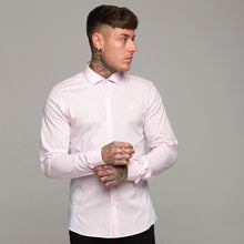 Load image into Gallery viewer, Father Sons Super Slim Stretch Pink Panel Shirt with White Contrast Sleeve  - FS324
