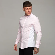 Load image into Gallery viewer, Father Sons Super Slim Stretch Pink Panel Shirt with White Contrast Sleeve  - FS324
