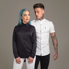 Load image into Gallery viewer, Father Sons Super Slim Stretch Classic White Grandad Collar Short Sleeve - FS172

