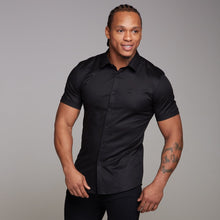 Load image into Gallery viewer, Father Sons Super Slim Luxe Ultra Stretch Classic Black Short Sleeve -  FS227
