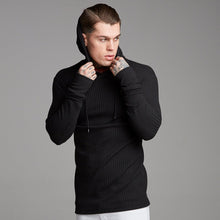 Load image into Gallery viewer, Father Sons Classic Black Ribbed Knit Hoodie Jumper - FSH218
