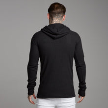 Load image into Gallery viewer, Father Sons Classic Black Ribbed Knit Hoodie Jumper - FSH218
