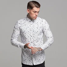 Load image into Gallery viewer, Father Sons Super Slim Stretch Feather Print Long Sleeve - FS429

