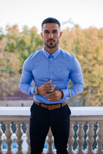 Load image into Gallery viewer, Father Sons Super Slim Luxe Ultra Stretch Cornflower Blue Long Sleeve -  FS385  (PRE - ORDER / DISPATCH DATE 29TH JULY)
