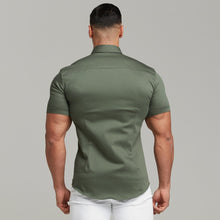 Load image into Gallery viewer, Father Sons Super Slim Stretch Khaki Denim Short Sleeve - FS203
