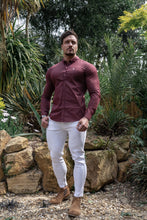 Load image into Gallery viewer, Father Sons Super Slim Stretch Burgundy &amp; White Ditsy Print FS188
