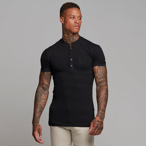 Father Sons Classic Black Grandad Polo Shirt - FSH240