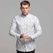 Load image into Gallery viewer, Father Sons Super Slim Stretch Feather Print Long Sleeve - FS429
