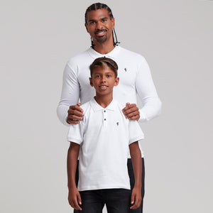 Father Sons Boys Classic White Polo Shirt - FSB021