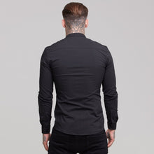 Load image into Gallery viewer, Father Sons Super Slim Stretch Classic Black Grandad Collar - FS171
