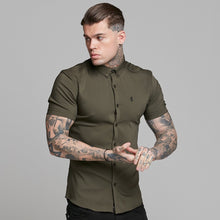 Load image into Gallery viewer, Father Sons Super Slim Ultra Stretch Classic Olive Short Sleeve - FS483
