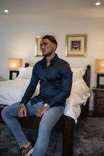 Load image into Gallery viewer, Father Sons Slim Sateen Classic Navy Long Sleeve - FS547
