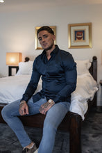 Load image into Gallery viewer, Father Sons Slim Sateen Classic Navy Long Sleeve - FS547
