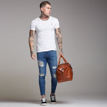 Load image into Gallery viewer, Father Sons Tan Leather Holdall Weekender Bag - FSH202
